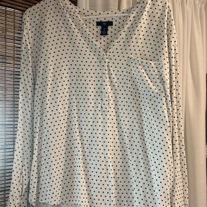 GAP White Blouse with Black Dots